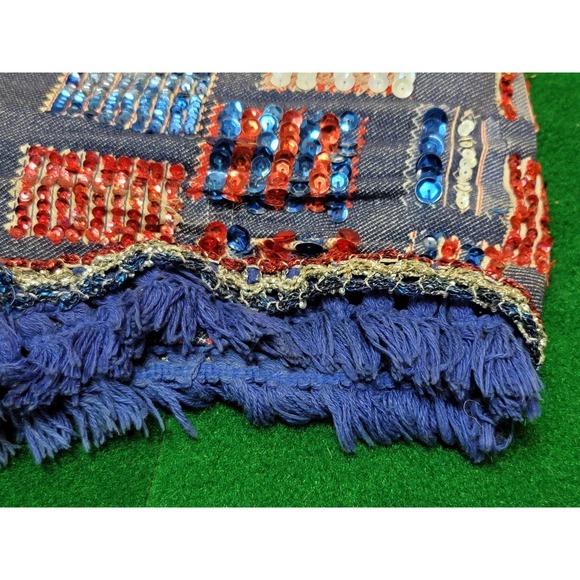 Vtg Custom USA Sequin Embroidered Shorts - Picture 4 of 12